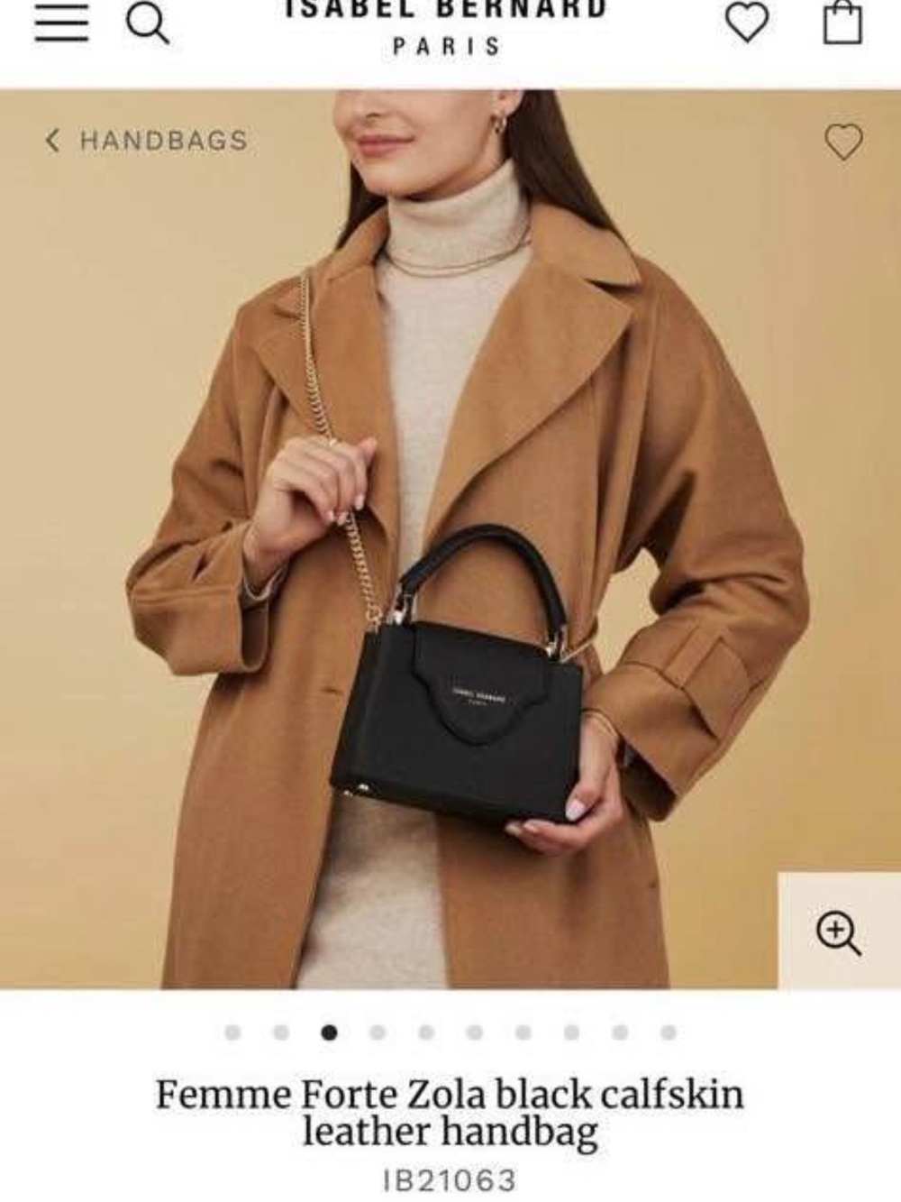 Black Leather crossbody bag isabel bernard
